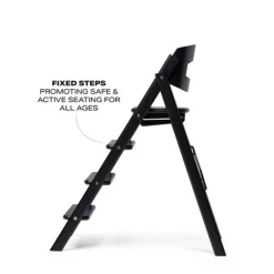 KAOS Klapp højstol foldbar eg inkl. bøjle og bakke - sort-Børn Højstole Med Tilbehør