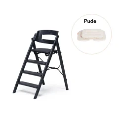 KAOS Klapp højstol foldbar genbrugsplast inkl. pude - sort-Børn Højstole Med Tilbehør