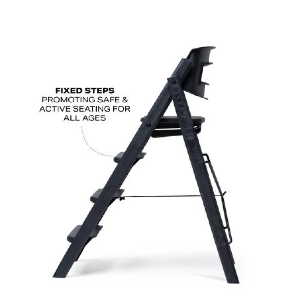 KAOS Klapp højstol foldbar genbrugsplast inkl. pude - sort-Børn Højstole Med Tilbehør