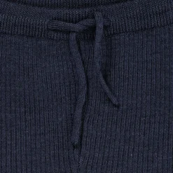 Copenhagen Colors Klassisk merino rib leggings m. bindebånd - unisex - MØRKE BLÅ- Uldunderdele|Leggings