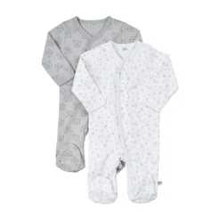 Pippi Knappet Natdragt Med Fod 2-Pak - 190- Multipack|Natdragter