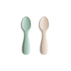 MUSHIE Korte Babyskeer 2-Pak-Cambridge Blue/Shifting Sand- Service|Bestik