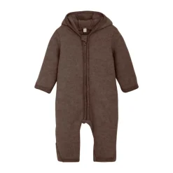 HUTTEliHUT Køredragt m. ører Uld Fleece - Brown Melange- Køredragter|Ulddragter