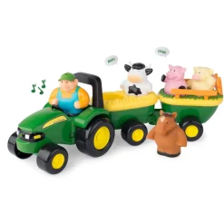 John Deere Køretur I Hestevogn Med Dyrelyde- Traktorer & Fly