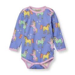 Småfolk Langærmet body med enhjørninger - 623- Bodystocking Langærmet