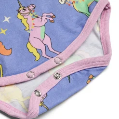 Småfolk Langærmet body med enhjørninger - 623- Bodystocking Langærmet