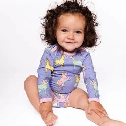 Småfolk Langærmet body med enhjørninger - 623- Bodystocking Langærmet