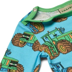 Småfolk Langærmet body med traktorer - 718- Bodystocking Langærmet