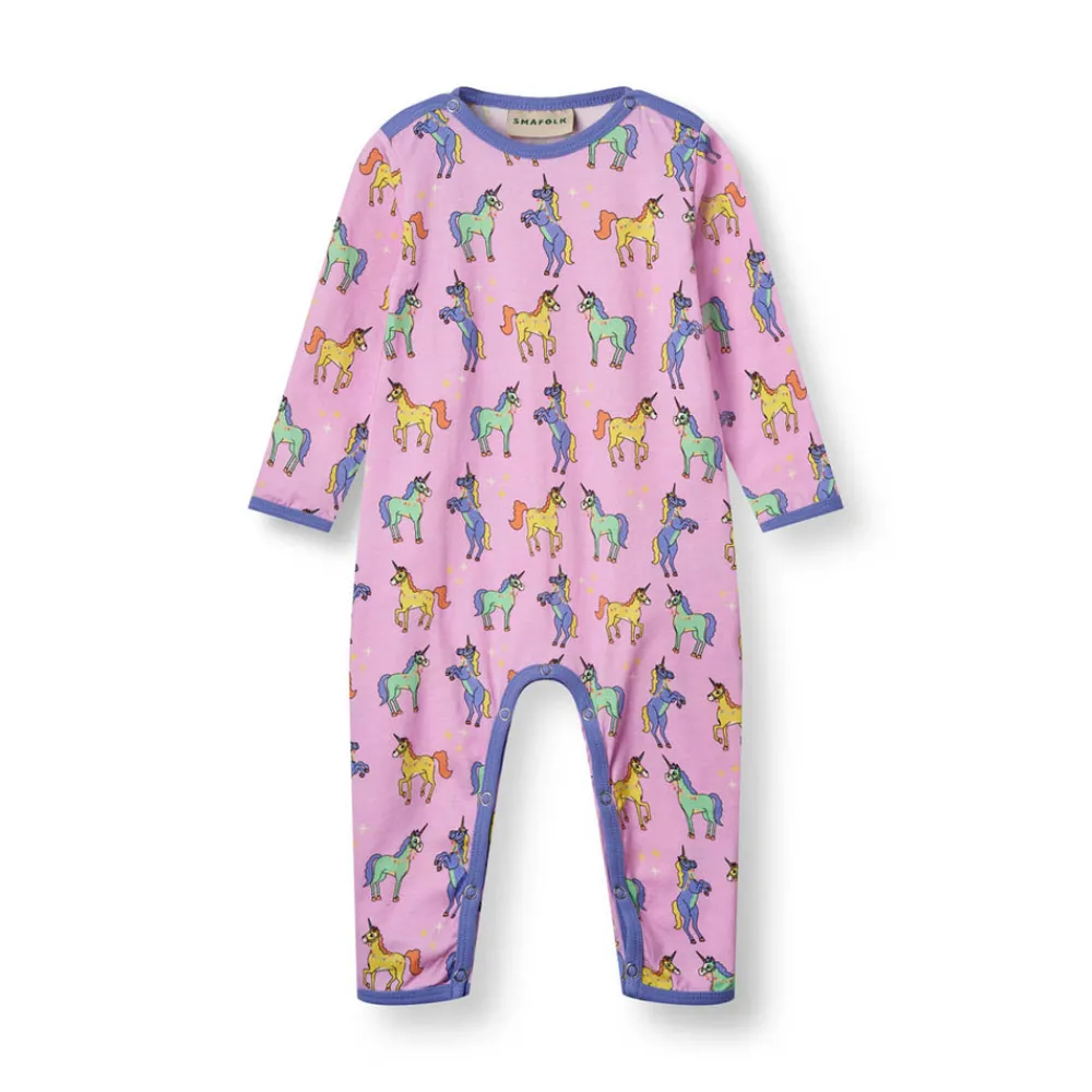 Småfolk Langærmet heldragt med enhjørninger - 539- Heldragter U. Fod