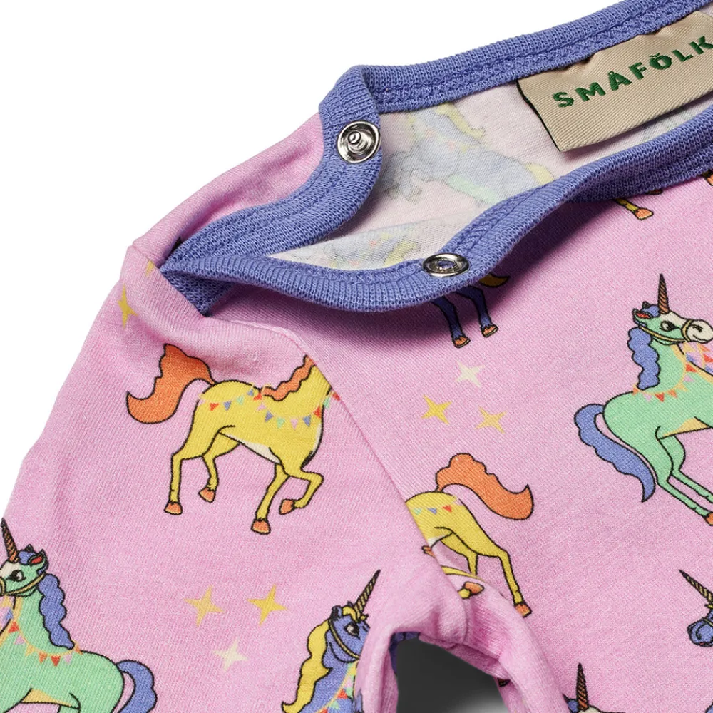 Småfolk Langærmet heldragt med enhjørninger - 539- Heldragter U. Fod