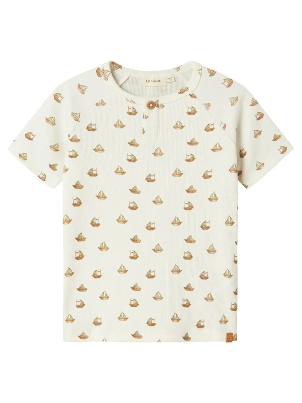 Lil' Atelier Lavo eni kortærmet slim t-shirt - COCO MILK- T-Shirts & Toppe