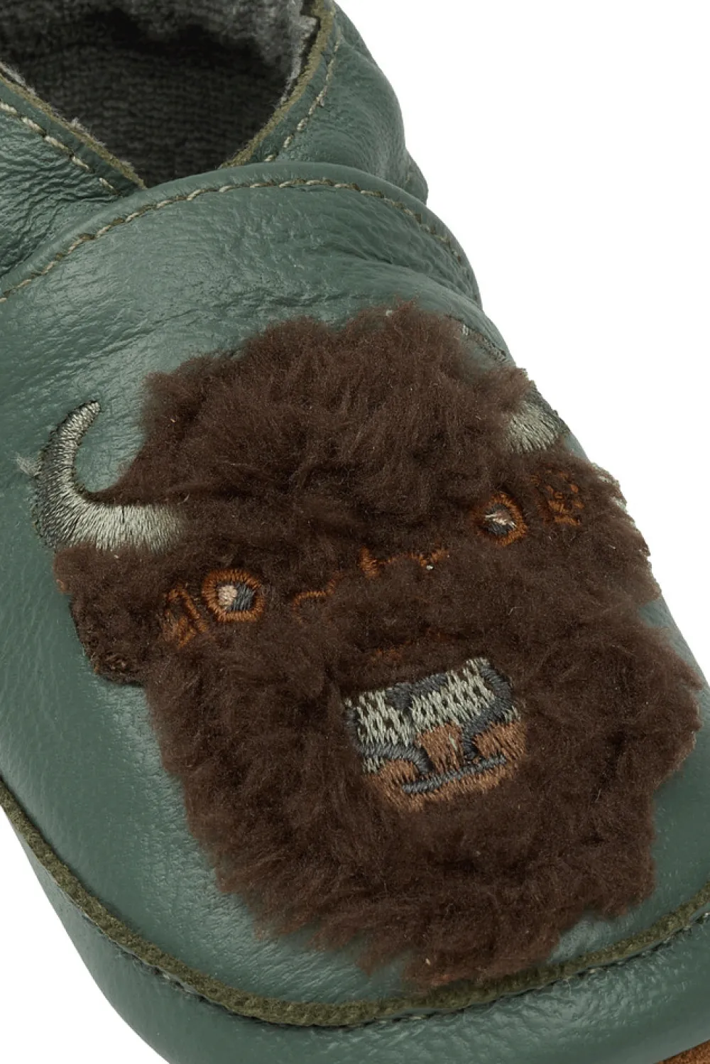 Mikk-Line Læder Slipper - 3D - Balsam green- Hjemmesko