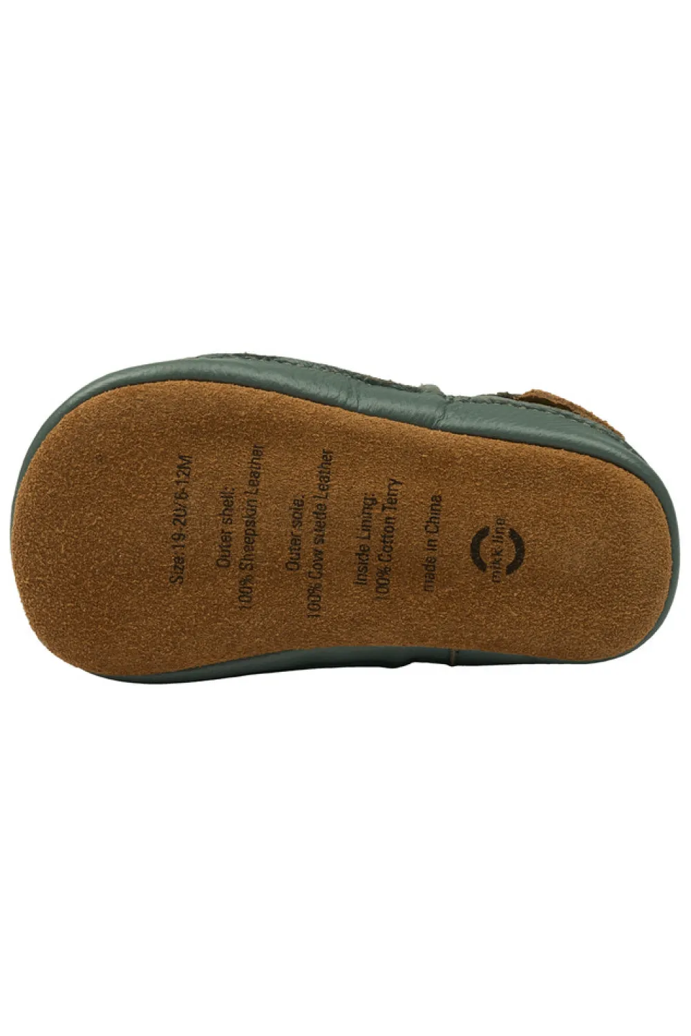 Mikk-Line Læder Slipper - 3D - Balsam green- Hjemmesko