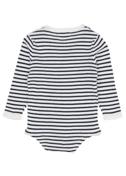 Copenhagen Colors Let strikket bodystocking m. striber - NAVY- Bodystocking Langærmet