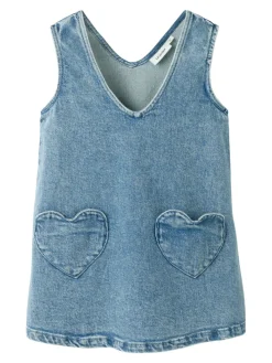 Lil' Atelier Lulia Denim Spencer - Medium blue denim- Kjoler