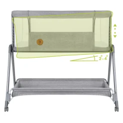 Lionelo Luna vugge - grå-Børn Side By Side Senge