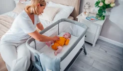 Lionelo Luna vugge - grå-Børn Side By Side Senge