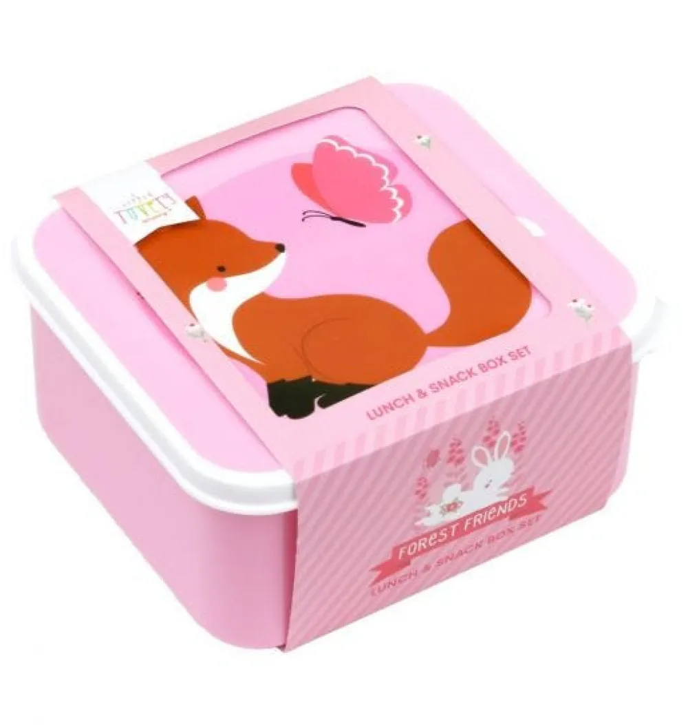 A Little Lovely Company Lunch & snack box sæt - forest friends- Madkasser & Drikkedunke