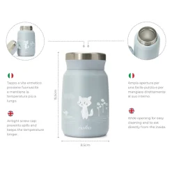 Nuvita Lyseblå 500 ml rustfri stål termobeholder- Madkasser & Drikkedunke