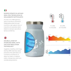 Nuvita Lyseblå 500 ml rustfri stål termobeholder- Madkasser & Drikkedunke