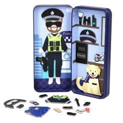 MIEREDU Magnetisk rejsesæt - Politibetjent- Magnetlegesæt