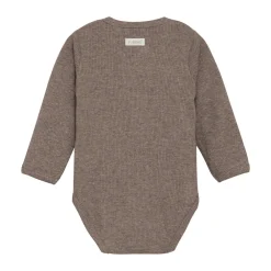 Fixoni Melange Rib Wrap Body Langærmet - 2813- Bodystocking M. Skrålukning|Bodystocking Langærmet