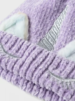 NAME IT Metea strikket beanie - PASTELLILA- Elefanthuer & Huer