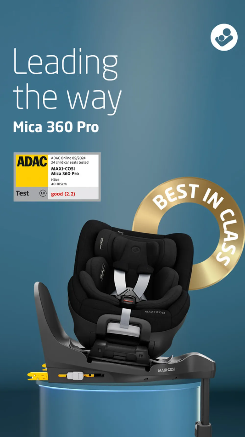 Maxi-Cosi Mica 360 Pro - authentic black- Autostole Med Integreret Baser|Autostole 40-125 Cm (0-6 År)