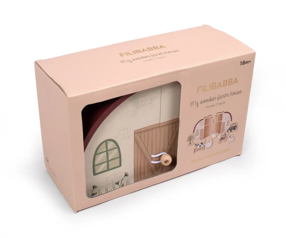 Filibabba Min bondegård i træ med dyr- Bondegårde & Dyr