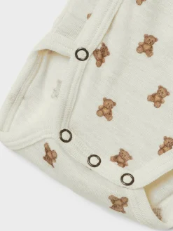 Lil' Atelier Nalu Uld Langærmet Wrap Body - Turtledove- Uldbodyer