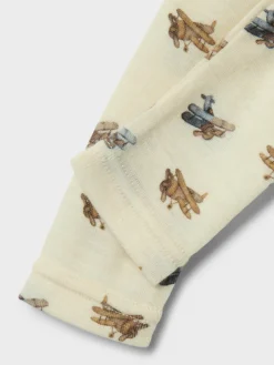 Lil' Atelier Nalu Uld Leggings - Turtledove- Uldunderdele