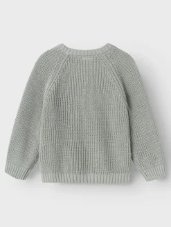 Lil' Atelier Nemlen langærmet strik - LIMESTONE- Cardigans, Veste & Trøjer