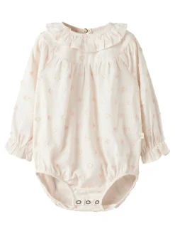 Lil' Atelier Nethe Langærmet Løs Body - Pastel Parchment- Bodystocking Langærmet