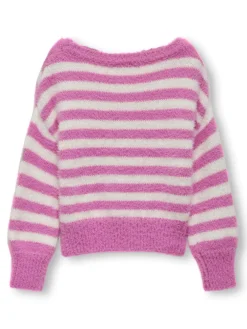 KIDS ONLY Newpiumo langærmet pullover - Super pink- Cardigans, Veste & Trøjer