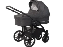 BASSON Nordic Lux - Dark Grey Melange- Barnevogne Med Langt Liggemål