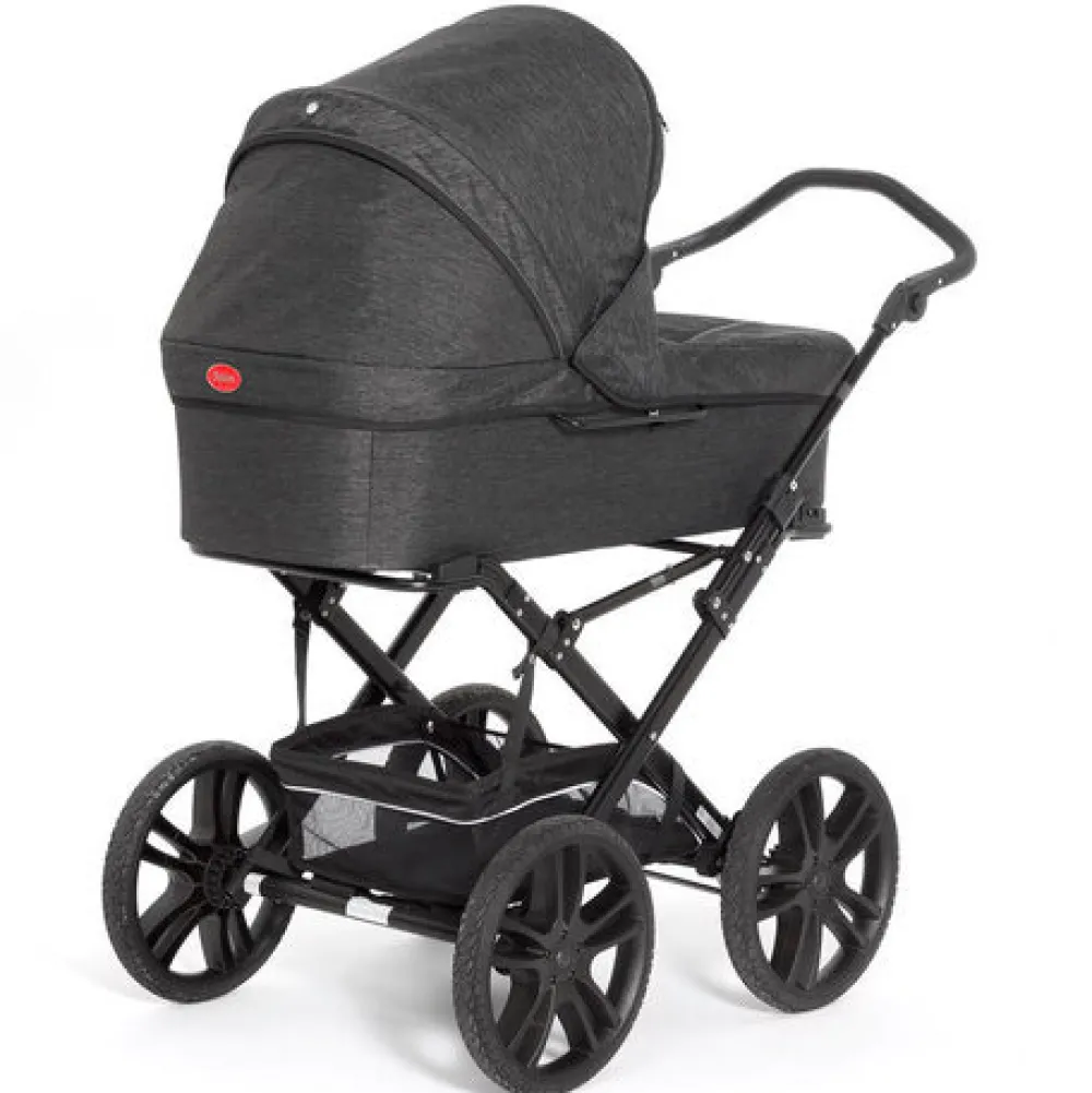 Odder North - sort melange- Barnevogne Med Langt Liggemål