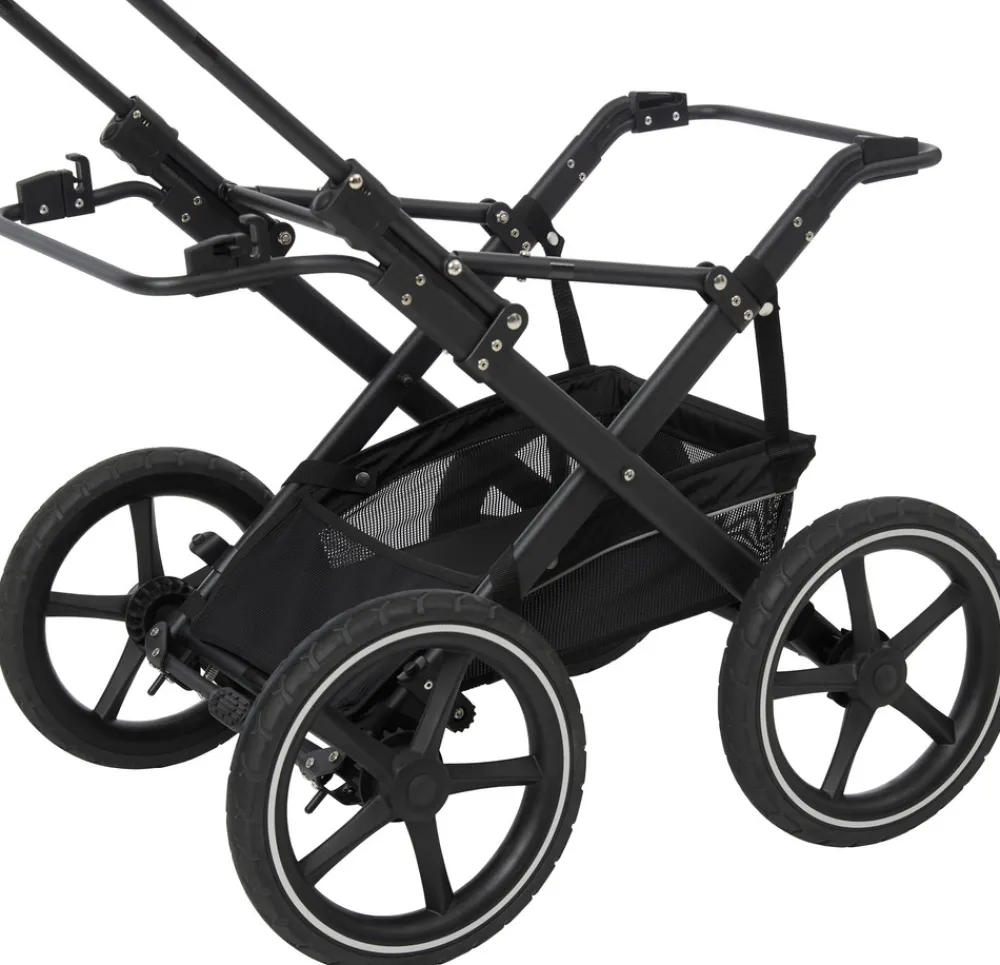 Odder North - sort melange- Barnevogne Med Langt Liggemål