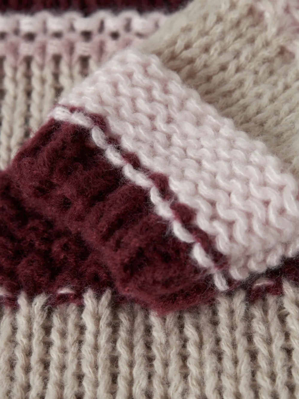 NAME IT Oline Striktrøje - Burgundy- Cardigans, Veste & Trøjer