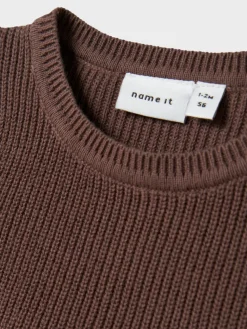 NAME IT Olivina Strikkjole - Peppercorn- Kjoler