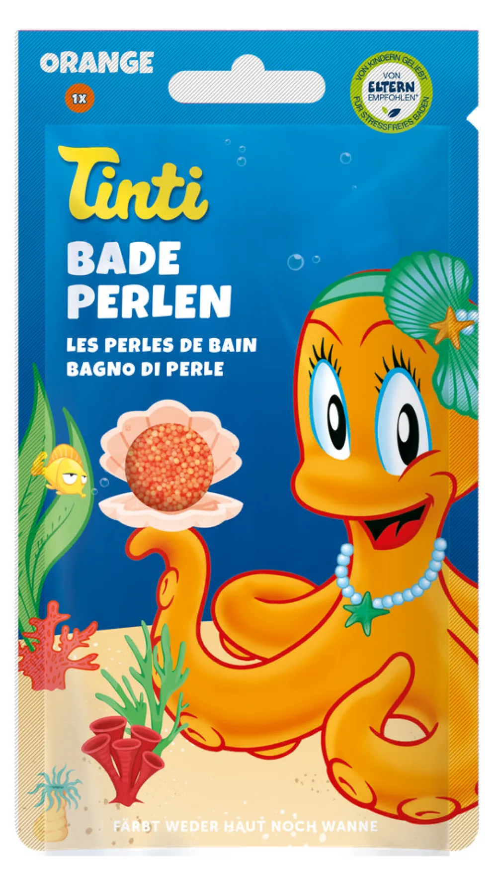Tinti Orange badeperler med duft- Badelegetøj