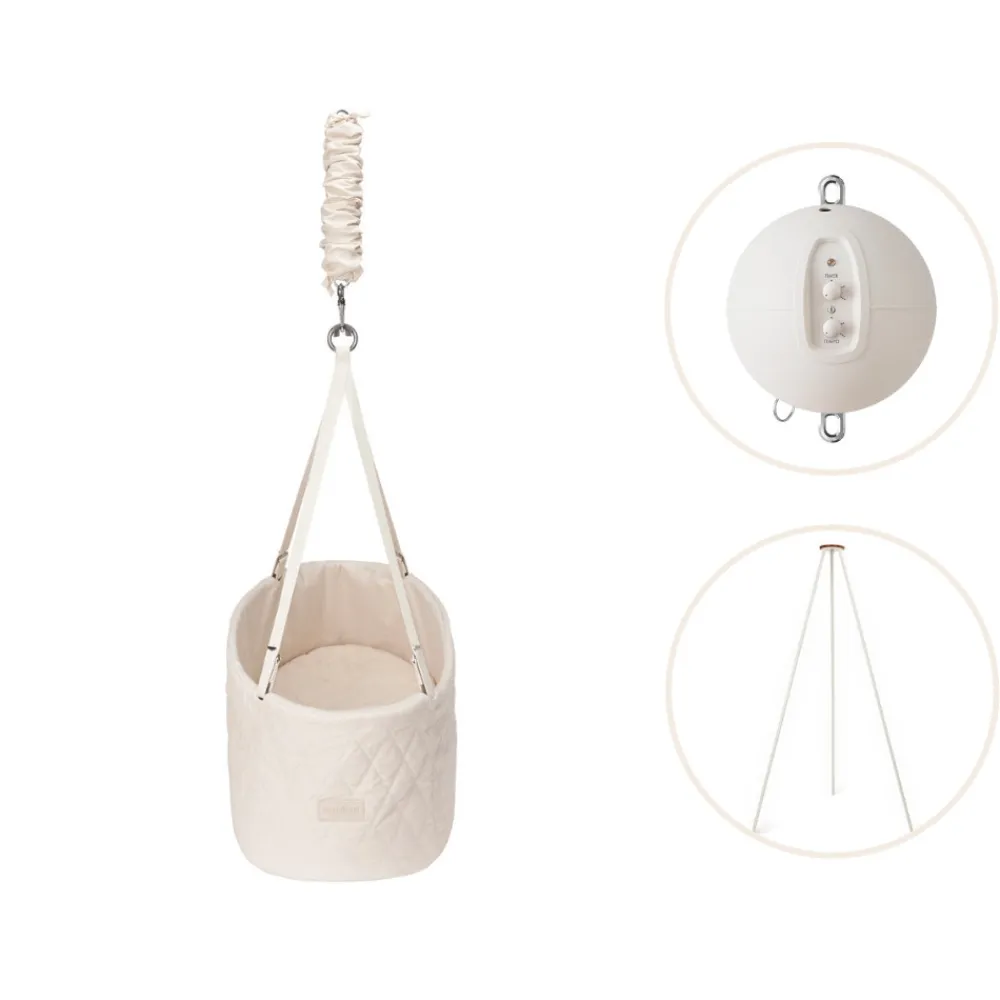 Moonboon Oval vugge inkl. stativ og motor - Natur-Børn Vugger