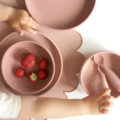 Cam Cam Copenhagen 2-pak Silikonetallerkener Blomst - rose mix- Service