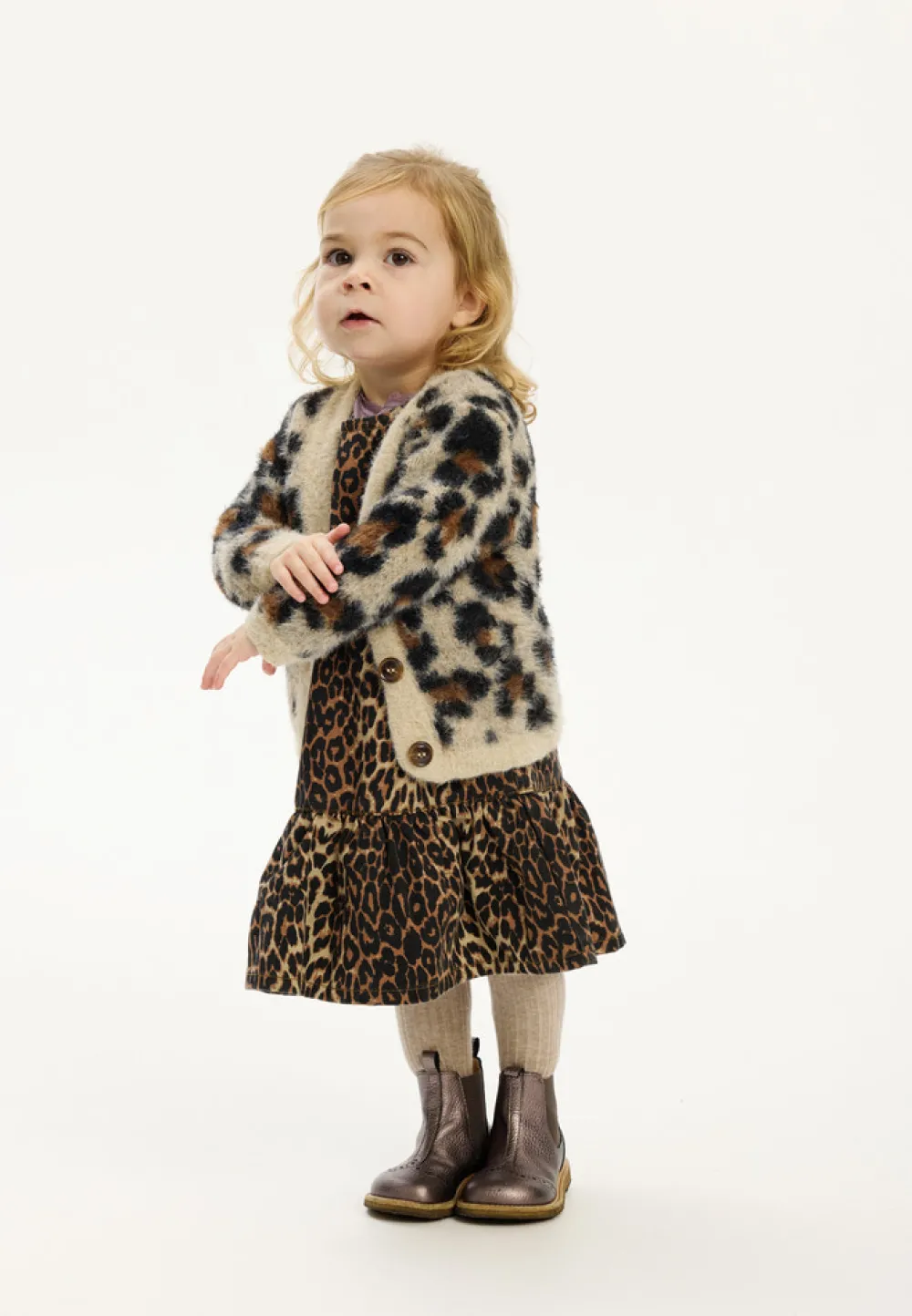 The New Siblings Pamela Jacquard Cardigan - FEATHEGRAY- Cardigans, Veste & Trøjer