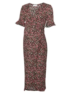 MamaLicious Patrizia tess midi kjole - BLACK- Kjoler/Nederdele