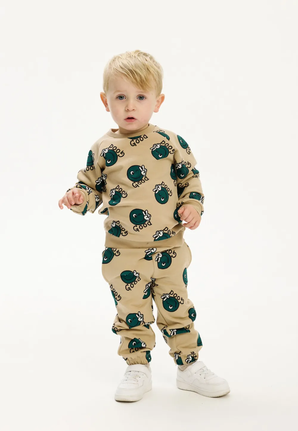 The New Siblings Phil Sweatpants - HUMUS AOP- Bukser