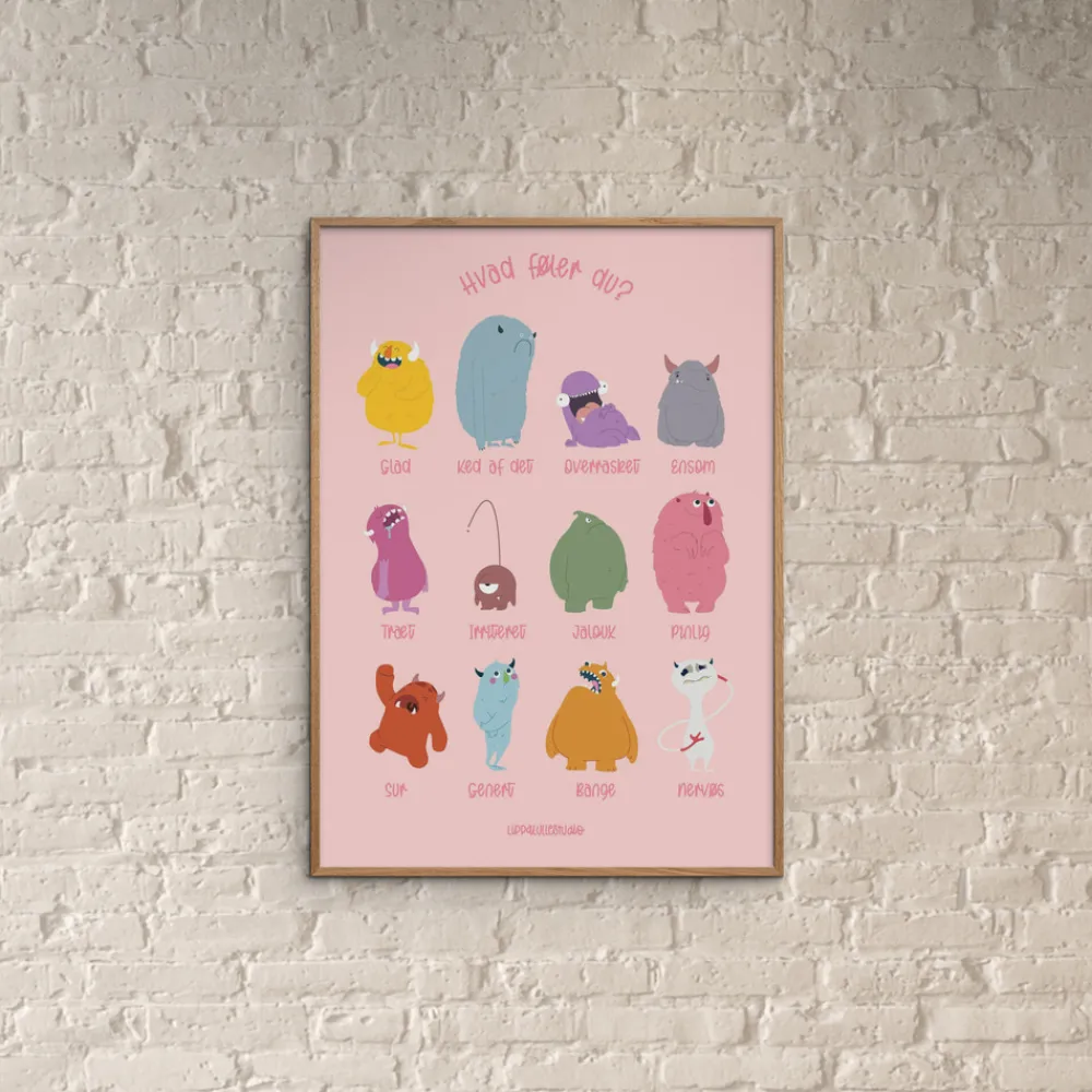 Poster & Frame Plakat - De Tolv Følelser Pink 50x70-Børn Plakater
