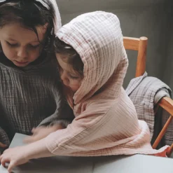 Lille Kanin Poncho, Brown Smoke, 1-3 år, 80/98-Børn Badeslag & Ponchoer