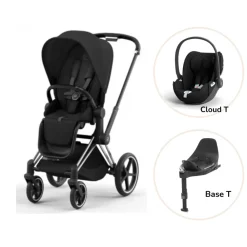 Cybex Priam klapvogn inkl. cloud T og base - sepia black/chrome black- Vognpakker|Klapvogne Med Flade Sæder