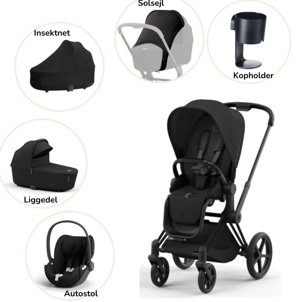 Cybex Priam pakke - sepia black/matt black- Kombivognspakker