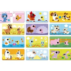 Janod Puzzle - Parent and Baby Animals- Puslespil